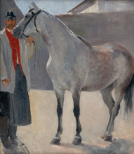 Study of a Grey Horse with a Coachman, around 1895.