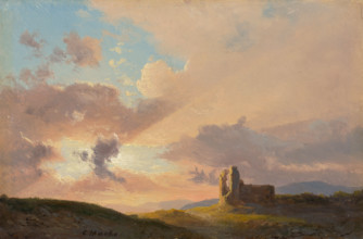 Ruins at sunset, 1835-1850.