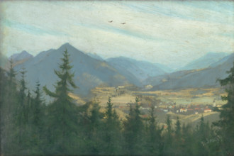Landscape near Ruzomberok, 1906. Northern Slovakia.