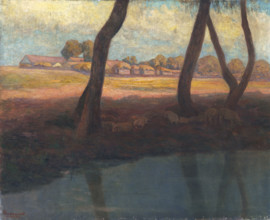 Landscape near Szolnok, 1902. Rural scene in Hungary.