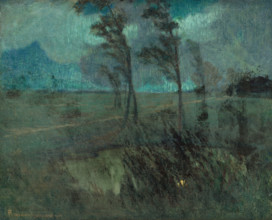 Landscape in a windstorm, c1920.
