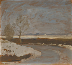 Study of winter landscape with river, c1912.