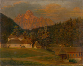 Starý Smokovec, 1856. Houses near the town of Vysoké Tatry in the Tatra Mountains, northern