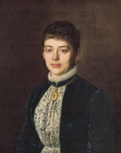 Portrait of Mrs. M. Mandelíková, 1884. Possibly the wife of Dr. Michal Mandelík.