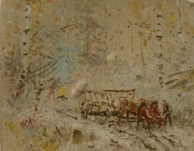 Winter Landscape with a Hay Wagon, 1895-1905.