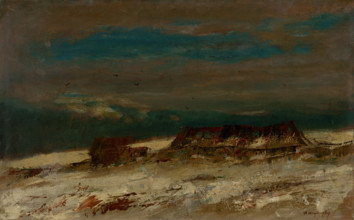 Hamlet in a Winter Landscape, 1890-1900.