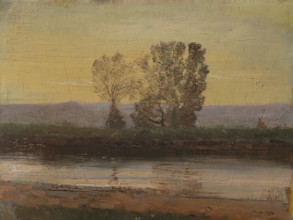 Landscape at Twilight with River and Cluster of Trees, 1895-1905.