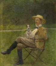 Study of a Seated Man with a Dog, 1880-1900.