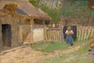 Girl in a Farmyard, 1880-1900.