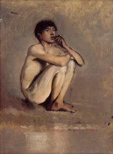 Study of a Seated Nude of a Young Man, 1875-1885.