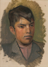 Head Study of a Boy in a Pink Shirt, 1880-1900.