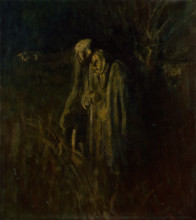 End of Life. Elderly Couple at Night, 1895-1900.