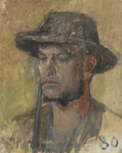 Sketch of a Head of a Smoking Young Man, 1880-1900.