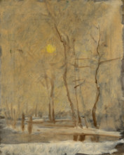 Winter Sun in a Landscape with a Brook. Motif from Strázky, 1900-1910.
