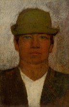 Head of Young Man in a Green Hat, 1890-1900.