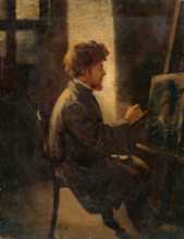 Painter at work, 1870.