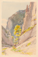 The road through the Zádielska valley, 1930-1932. Pass in the Slovak Karst mountain range in