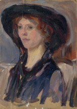 Head Study of a Girl in a Hat, early 20th century.