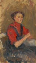 Portrait of a Young Woman in a Red Sweater, 1900-1910.