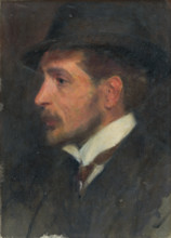 Self-Portrait ? from Profile in a Hat, around 1900.