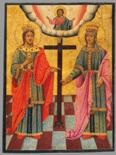 Constantine and Helena (icon), 1812-1818. Flavia Julia Helena was the mother of Constantine I, the