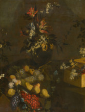 Still Life with Flower Bouquet and Fruit, 1702-1712.