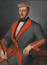 Portrait of Donáth Váradá-Szakmáry in a dressing gown, 1850-1900.