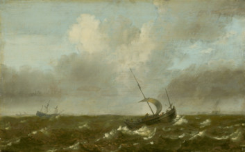 Boats on a stormy sea, c1650.