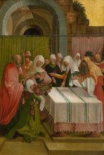 Mary and Joseph present the infant Jesus at the Temple in Jerusalem, 1519. They bring two turtle
