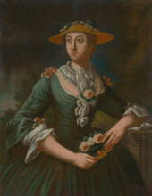 Portrait of a Woman in a Hat with Flowers, 1790-1810.