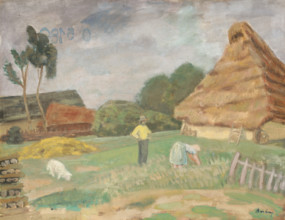 Village scene, 1930-1935.