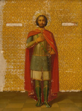 Saint George, 1850-1860. The saint wearing breastplate, chain mail and a cloak.