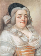 Portrait of a Zemianka in a White Silk and a Knitted hat with a Ribbon, 1790-1810.