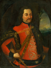 Portrait of Count Georgius Csáky, 1734. Nobleman wearing a fur cloak fastened with gold chains, and