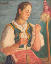 Woman spinning, 1937.