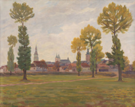 Trnava in Autumn, 1929. Town in Slovakia.