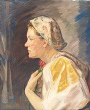 Girl in a cap, 1940.