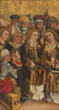 Group of Nine Confessor Saints, second half of the 15th century. In the centre is St Lawrence,