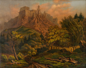 Landscape with Stará Lubovna Castle, 1800-1860.