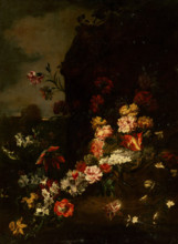 Flower Still Life in Nature, 1660-1700.