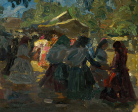 At the market II, c1925.