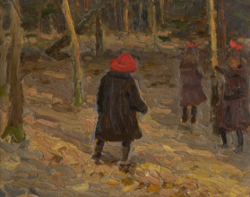 The artist's children in the park, c1930.