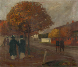 On a walk, 1914-1918.