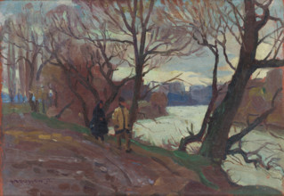 River near Michalovce, before 1920.
