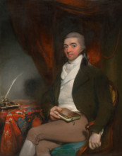 Portrait of a seated man with a book, 1790-1800.