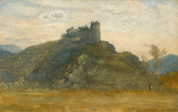 Ruins of Sásov Castle, 1880-1900. Medieval castle in Slovakia.
