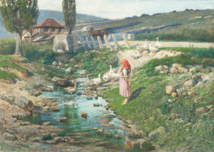Landscape with goosegirl, 1890-1900.