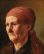 Head of an Elderly Woman, 1860-1865.