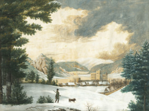 Winter landscape with a hunter, 1824.