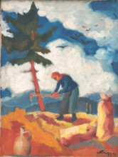 Potato digger, c1932.